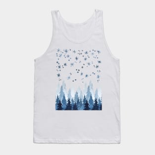 Pine trees in snowfall Tank Top